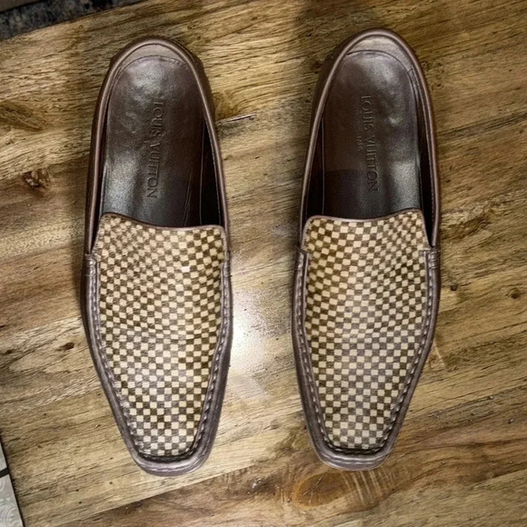 Louis Vuitton LV Designer Leather/Pony Hair Loafers Slip On Men Shoes 10 - Picture 3 of 17